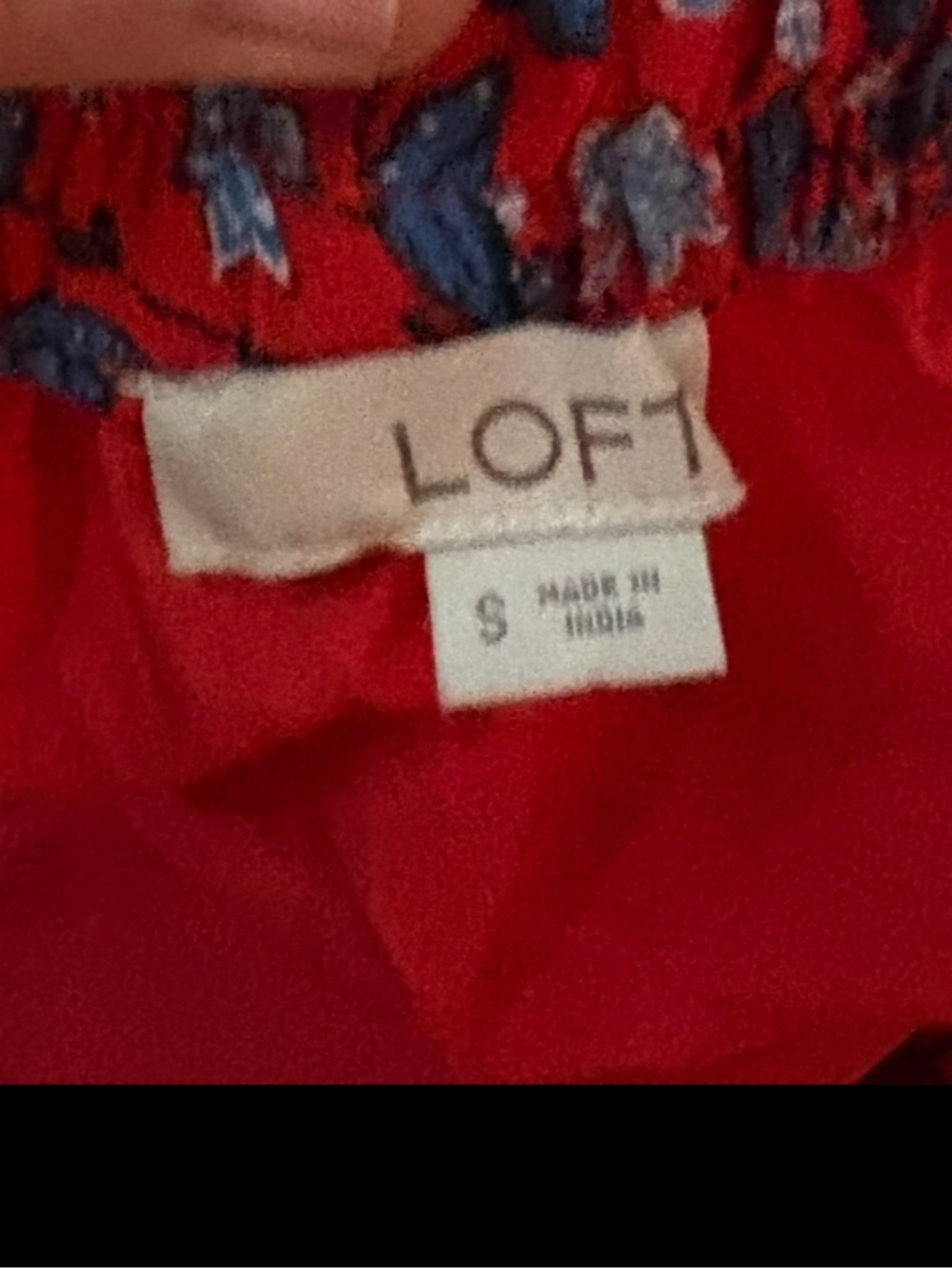 NWOT Loft Boho Floral Red Maxi Skirt - Picture 3 of 3